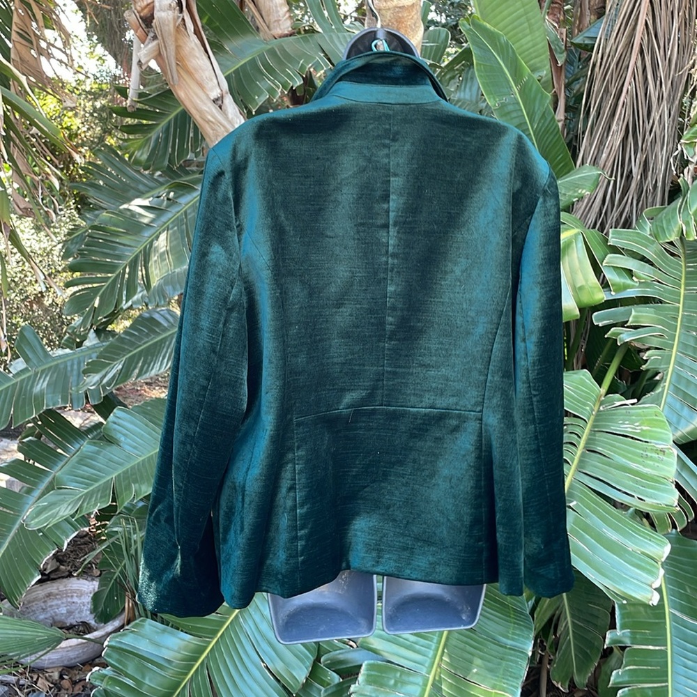 Chicos Elegant Green Velvet Women's Blazer - Picture 4 of 7